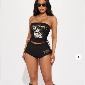 Ed Hardy Tube Top and Shorts
